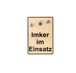 Saugnapfschild Holz "Imker im Einsatz"