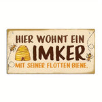 Holzschild "Imker mit seiner flotten Biene ..."