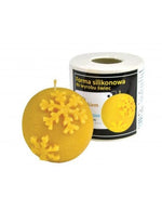 Kerzenform Kugel mit Schneeflocke (7cm)