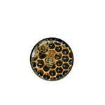 Wabe schwarz mit Biene, Deckel TO82
