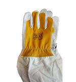 Imkerhandschuhe Leder, mit Stoffstulpe