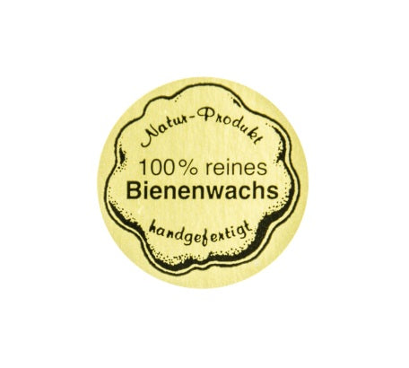 Etikett gold "100% reines Bienenwachs