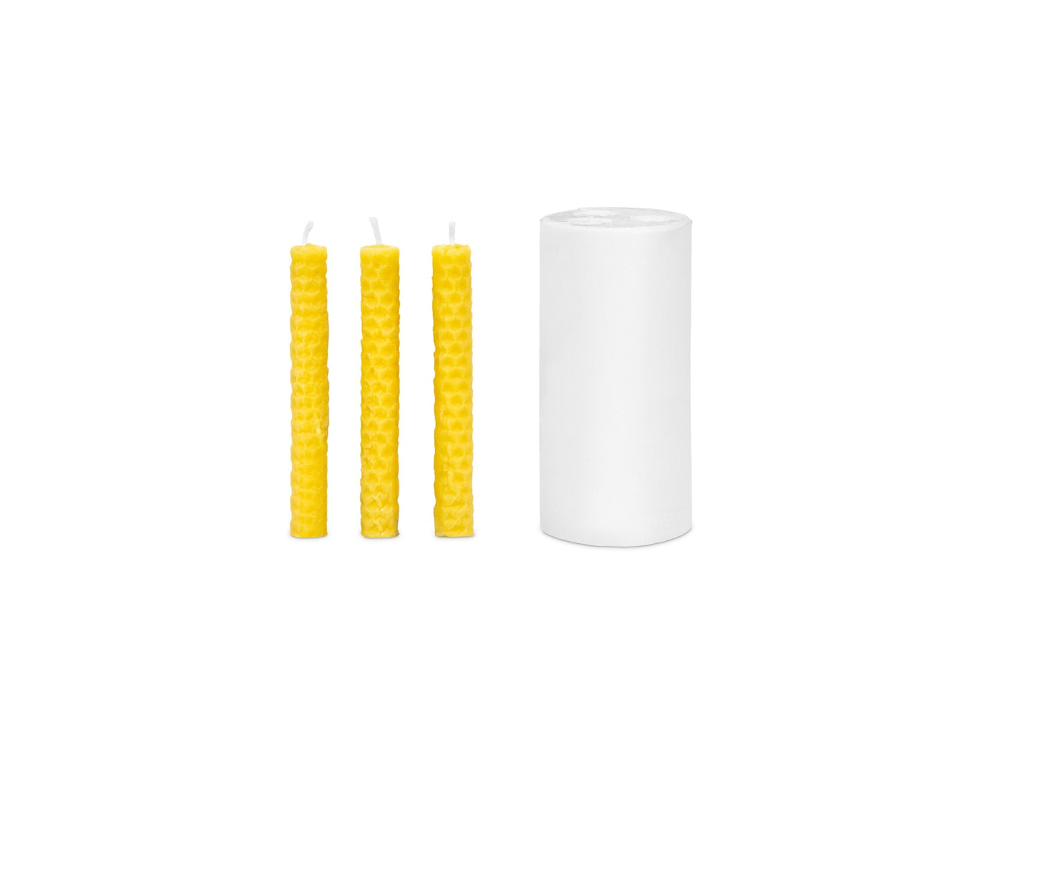 Kerzenform Christbaumkerzen mit Wabenmuster 3er (9cm)