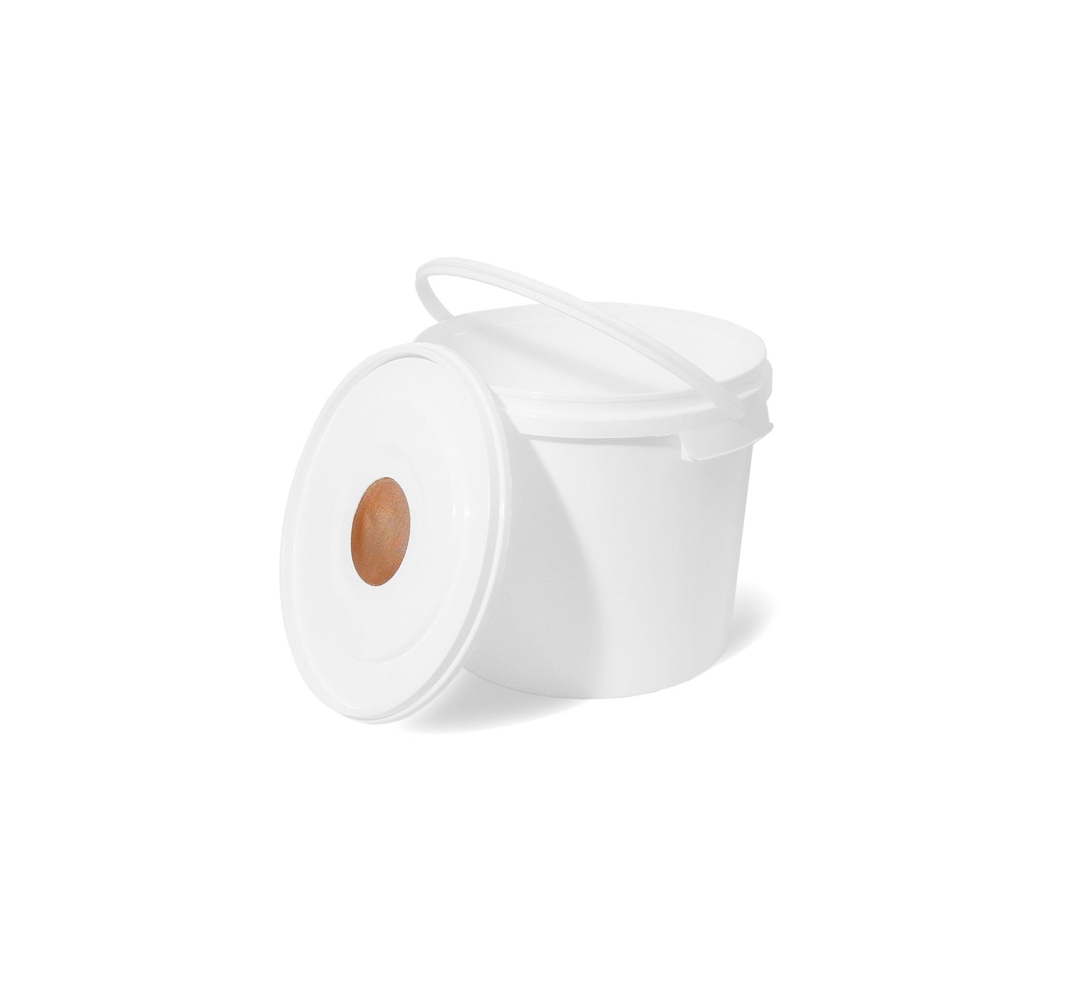 Futtereimer mit Bronze-Siebdeckel, ca. 5l