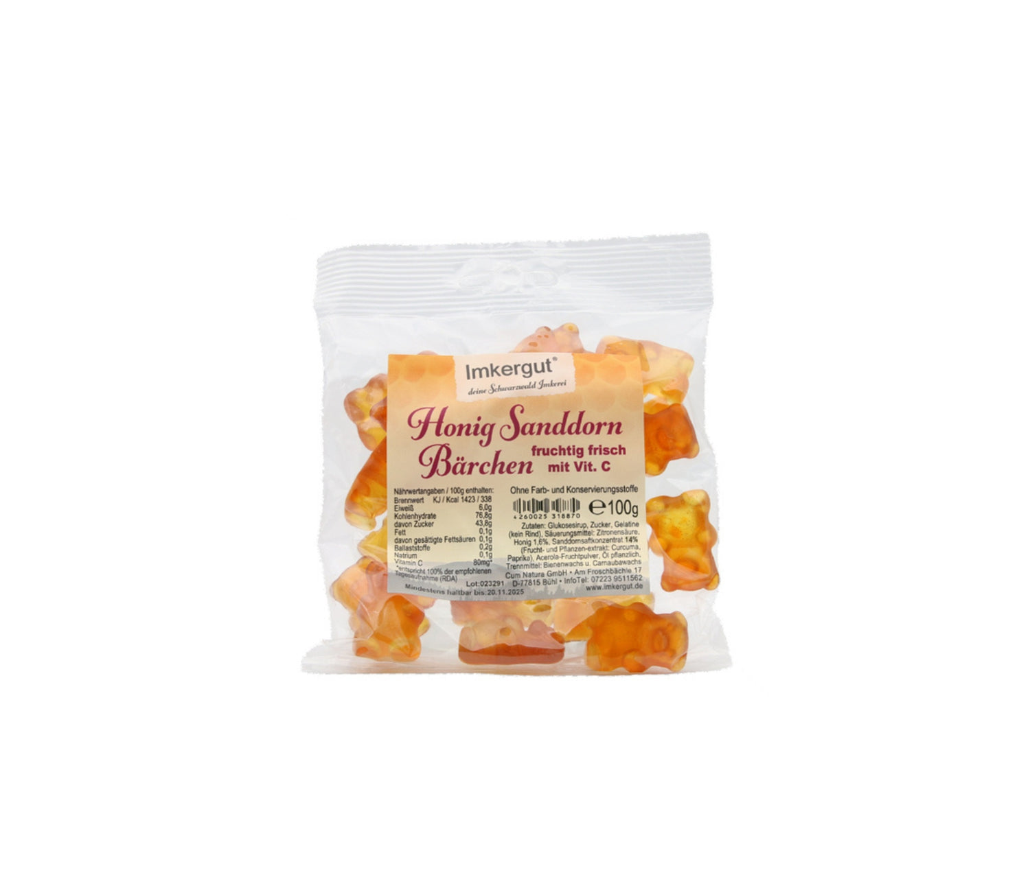 Honig Sanddorn Gummibärchen 100g