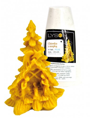 Kerzenform Weihnachtsbaum mit Krippe (16 cm)