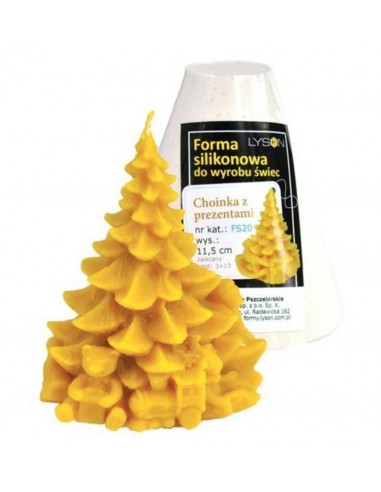 Kerzenform Christbaum mit Geschenken (11.5cm)