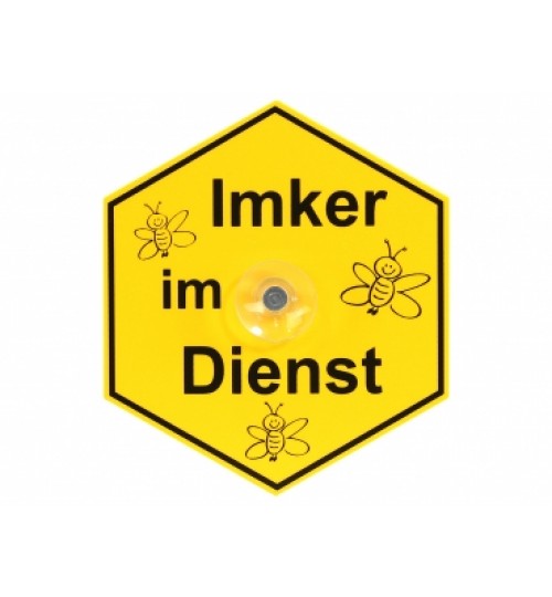 Saugnapfschild "Imker im Einsatz" Wabe